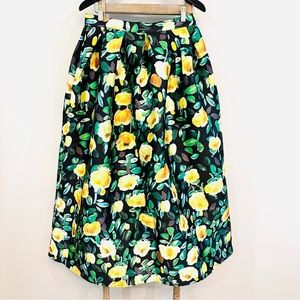 Comme USA Long Floral Pleated Skirt NWT Size Large